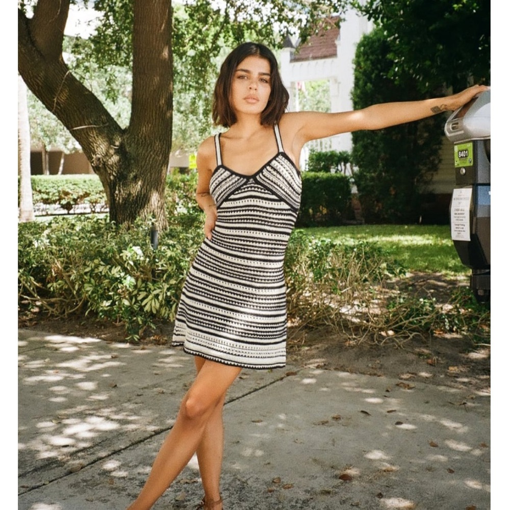 ZARA Striped Rustic Knit Dress